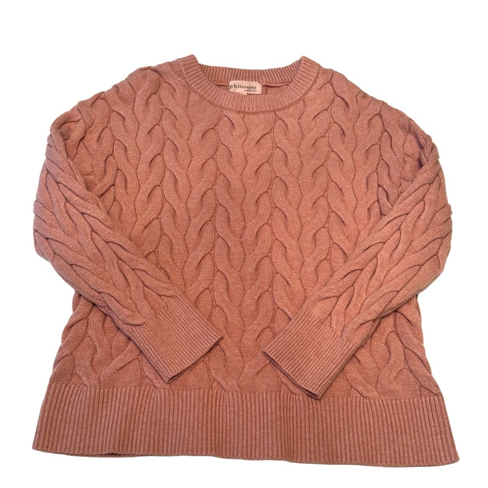 Philosophy Pink Cable Knit Sweater, M